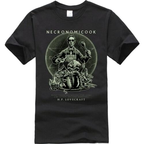 Necronomicook Lovecraft Cthulhu Tshirt Cheap Mens Fashion Printed T-Shirt Pure Cotton Comfortable Tee-Shirts Christams Day