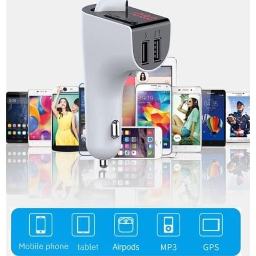 New Car Bluetooth 5.0 headset FM Transmitter Wireless Handsfree Audio Receiver Auto MP3 Player 5V3.1/1A Dual USB Fast Charger