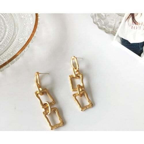 Exaggerated Personality Of Irregular Geometric Metal Earrings Earrings Femininity To Restore Ancient Ways Jewelry