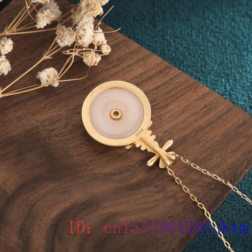White Jade Rose Pendant Crystal Charm Chalcedony 925 Silver Fashion Jewelry Women Necklace Gemstone Chinese Gifts Zircon
