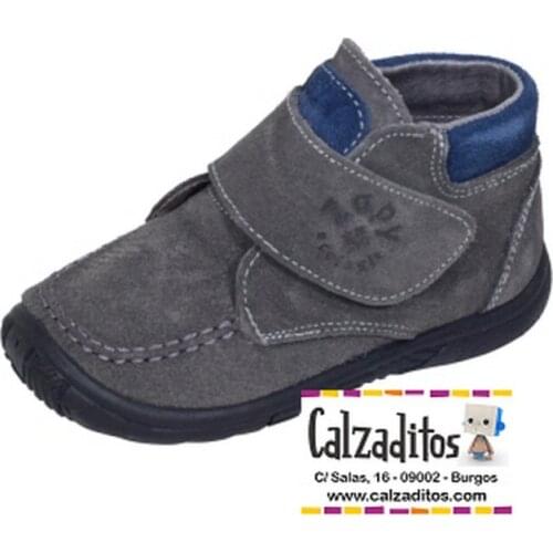 Casual type boots in gray serraje leather for boy, Zapy