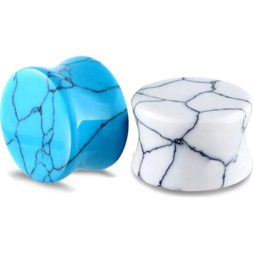 JUNLOPWY Nature Stone Ear Gauges Flesh Tunnels Plugs Stretchers Expander Double Flared Wholesale Body Piercing Jewelry 6-16mm