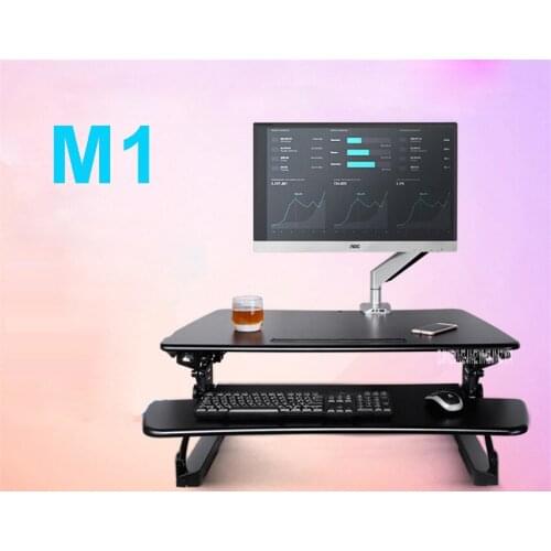 M1 EasyUp Height Adjustable Sit Stand Desk Riser Foldable Laptop Desk Notebook/Monitor Holder Stand With Keyboard Tray 680*590mm