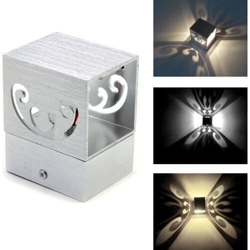 Modern Style Indoor Decoration Butterfly Pattern 3W LED Wall Lamp Aluminum Wall Sconce Light Warm white Cool white AC 85-265V