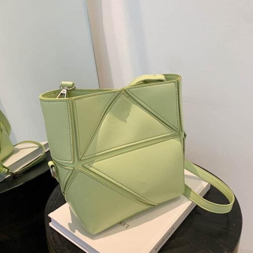 Geometry Bucket Bag 2021 Mini Brands Leather Folding Shoulder Bag Women Fashion Crossbody Bags Designer Handbag Bolsa Feminina