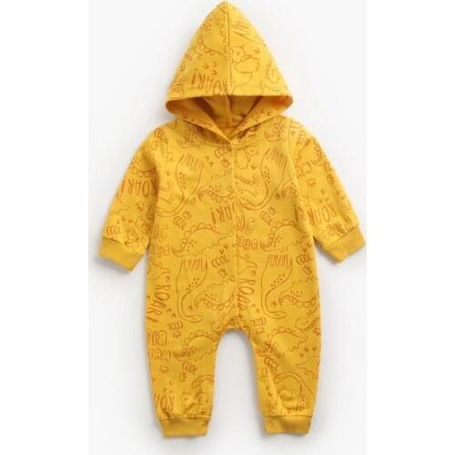 Spring Autumn Infant Clothes Hooded NewBorn Baby Rompers Clothing Costumes Cartoon Kids Jumpsuit New Born Boys Clothes 2021 New