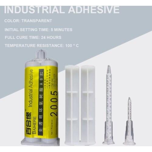 High viscosity transparent epoxy resin AB glue 5-6 minutes curing Water ,moisture, pressure resistant for Glass, metal, alloy