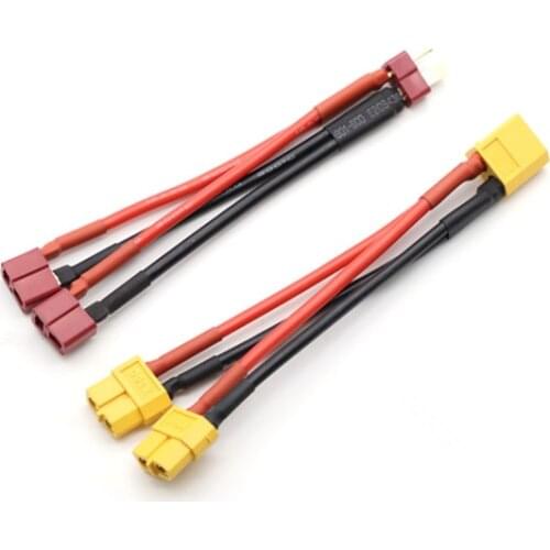 XT60 / T Plug Parallel adapter cable 10CM 14AWG Wire For RC Drone Airplane Quadcopter Battery