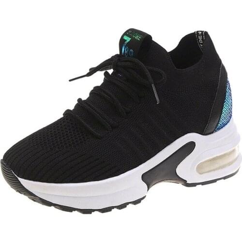 Spring new fashion net cloth air cushion heighten womens shoes soft soles comfortable non-slip casual shoes small white shoes