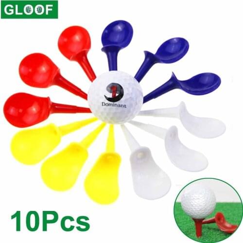 10Pcs/Set 71mm PE Plastic Golf Tee Tees Holder Replacement Driving Range Hitting Trainer Club Accessories Yellow