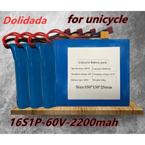 100% Original 16S1P 60V 132wh lithium ion rechargeable battery 2200mah for electric unicycle electric scooter and electric Banks