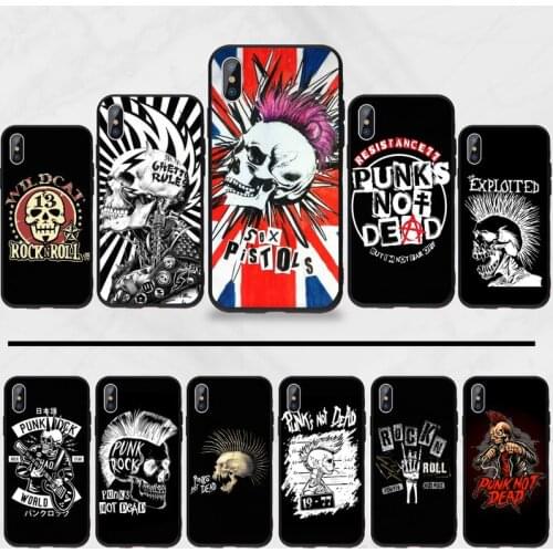 Skull Punk Rock Phone Case for iPhone 11 12 mini pro XS MAX 8 7 6 6S Plus X 5S SE 2020 XR