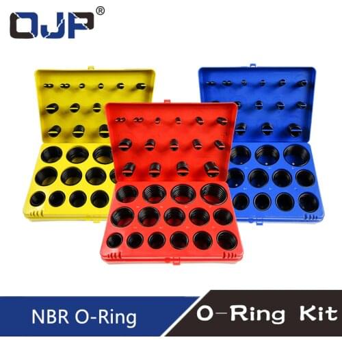 382/386PC Black Rubber Ring 30Size Nitrile O ring Seal Washer Sealing NBR O-ring Gasket Red/Blue/Yellow Assortment Set Kit Box