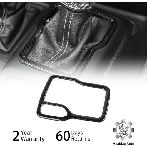 Carbon Fiber Gear Shift Box Panel Frame Trim Cover Fit Jeep Wrangler JL 2018-19