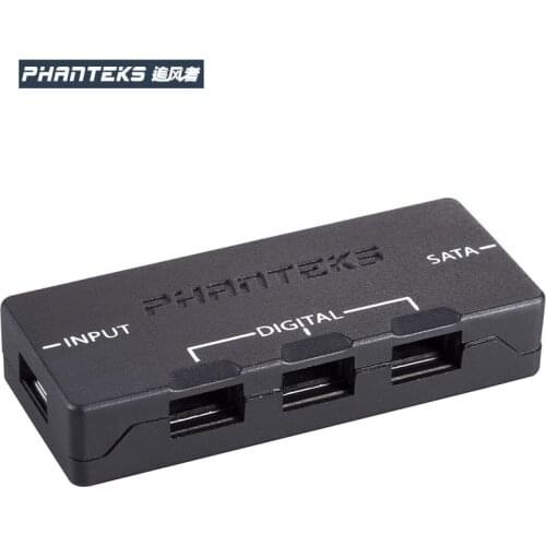 Phanteks PH-CTHUB_DRGB_01 Digital Controller Hub with 3-Button Remote M/B DRGB Adapter Custom Modes and Patterns or ASUS/MSI Sof