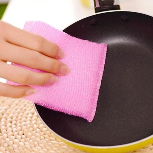 4PCS Kitchen Nonstick Oil Scouring Pad Oil Cleaning Cloth Washing Cloth To Wash Pots Pans Plates Towel Brush Bowl Cloth Sponge