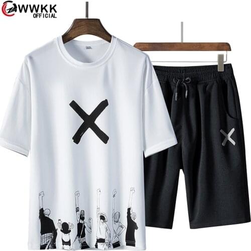 Casual Men Sets Summer Solid Sports Suit Two Piece T Shirts+Shorts Mens Sportswear Jogger Slim Fit Tracksuit Quick Dry M-3XL