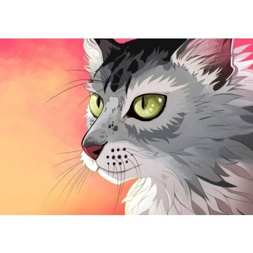 5D DIY Poured Glue Diamond Painting Kits Scalloped Edge Grim Reaper Cat Parrot Home Wall Decoration Soft Canvas Unique Gift Art