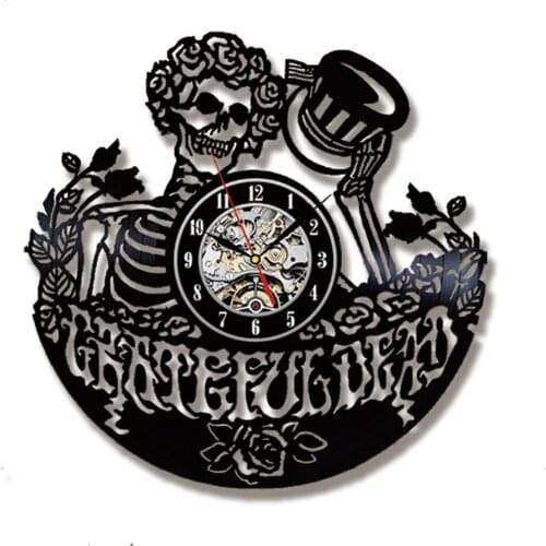 Grateful Dead Art Vinyl Record Clock Wall Decor Home Design reloj la crosse dial vision Vintage Vinyl 3D Wall Clock