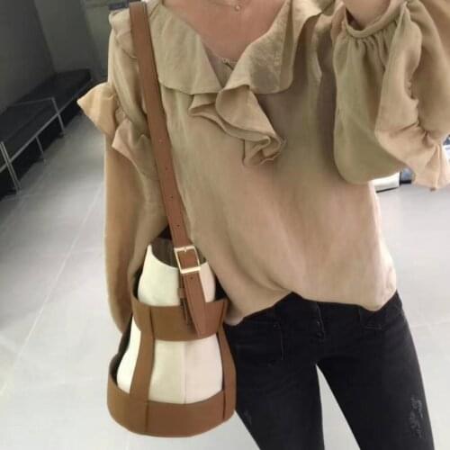 NEW Fashion Solid Women Messenger Bag Small Portable Bucket Bag Hollow Out Female Should Bag Casual Wild Ladies Crossbody Bag