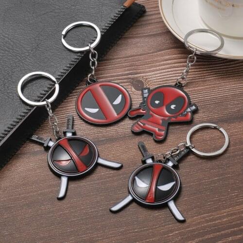 New Marvel Anime Superhero Catoon X-Men Deadpool Metal Keychain Pendant Keyring Chaveiro Key Chains Jewelry Accessories