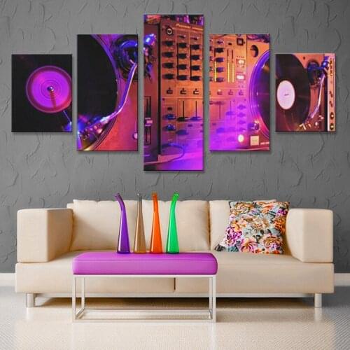 DJ Night club of mural bar production wholesale canvas print poster 5 piece canvas art Music dance hall modern the bar wall