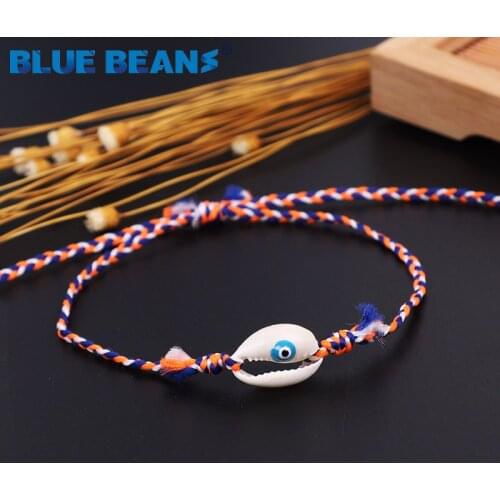 Boho Shell Woven Bracelets For Women Colorful Adjustable Bracelet String Cotton Charms Bracelet Rope Friendship Beach Jewelry