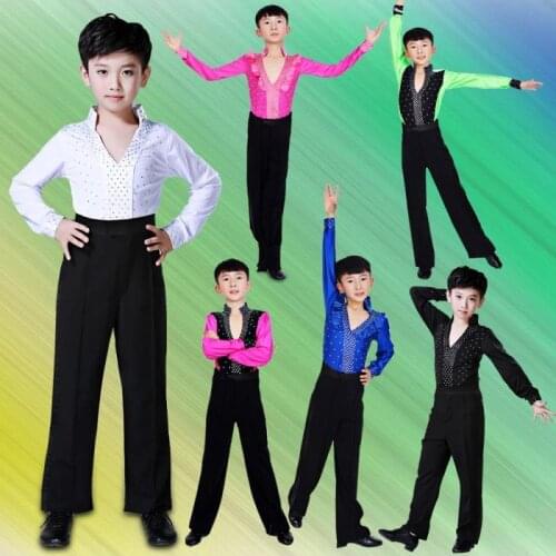New Hot Sale Boy Latin Dancewear Ballroom Stage Modern Boys Latin Dance Costumes Clothes Performance clothing