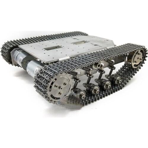TS200 Metal Tank Chassis Smart Robot Tank Chassis Kit Shock Absorber Load Capacity 5-10kg Unfinished