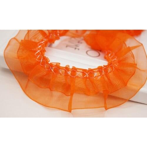 30Yards 4cm Beautiful Clothing Pleated Lace Trim Ruffle Lace Fabric Applique DIY Sewing Material For Wedding Dress