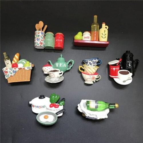 3D Resin Food Fridge Magnet Coffee Tea Cup Kitchen Tool Decorative Refrigerator Magnets Sticker Souvenir Home Decor GIFT