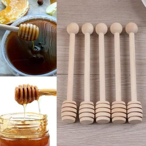 5/10Pcs Wooden Honey Spoon Honey Wooden Stir Bar for Honey Jar Supplies Eco-Friendly Long Handle Mixing Stick Dessert Tools 16CM