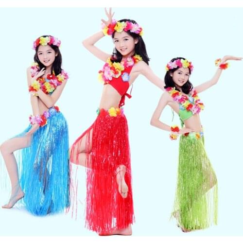 60CM grass skirt package 5 sets wedding costume dance party activities Hawaiian grass skirts performing props free shipping