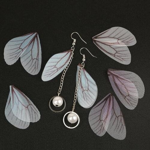 8cm 4pcs Beautiful Butterfly Wing Charms Pendants For Earring Findings DIY Hairclip Necklace Handmade Craft Jewelry Makings