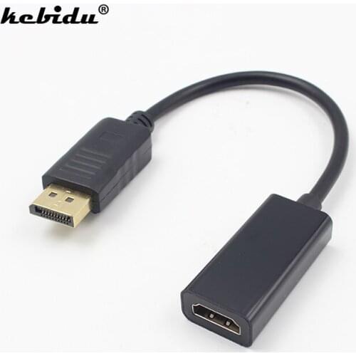 Kebidu DP to HDMI-compatible Adapter DisplayPort to HDMI-compatible HDTV Cable Adapter Converter for HDTV Projector Display