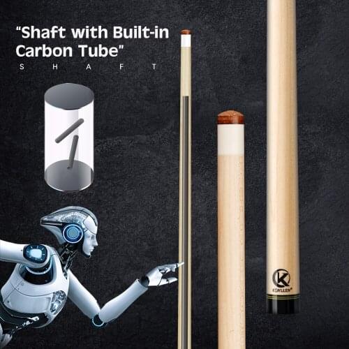 KONLLEN AK Carbon Fiber Billiard Cue Stick Carbon Double Shafts Inlay Technology Cue Radial 3*8/8 Pin Billiards Pool Cue Kit