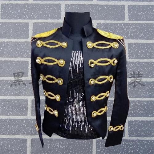 Black Men Suits Designs Masculino Homme Terno Stage Costumes For Singers Men Sequin Blazer Dance Clothes Jacket Style Dress