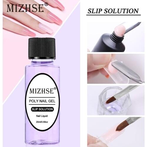 MIZHSE 20ml Poly Polish Gel Liquid Slip Solution Quick Builder Gel Nails Permanent Clear Acrylic Liquid Nail Art Extension Gel