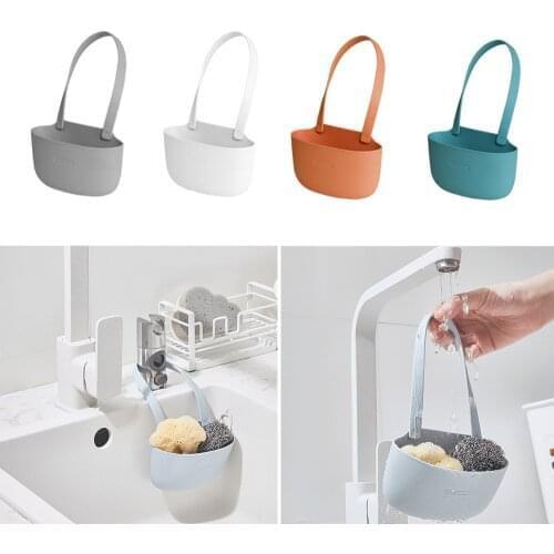 Kitchen Sink Sponge Storage Basket Drain Rack Brush Holder Home Storage Organizer Faucet Hanging Baskets Kitchen Bathroom Tool