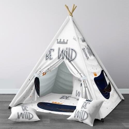 Play Tent for Kids Wigwam Portable Indoor Playground Tents Children Bedrooms White Wild Whale Crown King Model 1364
