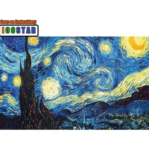 DIY Full Square/Circle Diamond Painting Van Gogh Star Night Oil Painting Embroidered Diamond 5D Paint Rhinestone Decoration