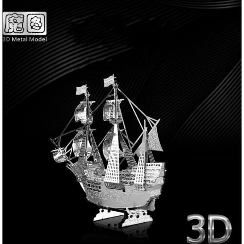 Iron Star C21105 3D Metal Jigsaw Puzzle Model Kit May Flower Boat Ship Assembly Model Building Kits For Adults DIY 10.6X3.3X10CM