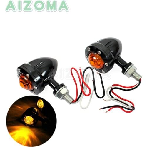 Motorcycle Custom Vintage Turn Signal Indicator Amber Lamp For Harley 883 Sportster Dyna Bobber Cafe Racer 10mm Blinker Lights