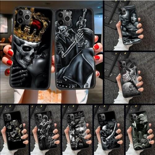 Grim Reaper Skull Skeleton Phone Case Cover Hull For iphone 5 5s se 2 6 6s 7 8 12 mini plus X XS XR 11 PRO MAX black art funda