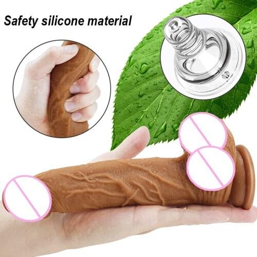 Soft Dildo Realistic Penis Sex Toy for Woman Vagina Massager Clitoris Stimulator Silicone Thick Dick G-spot Climax No Vibrator