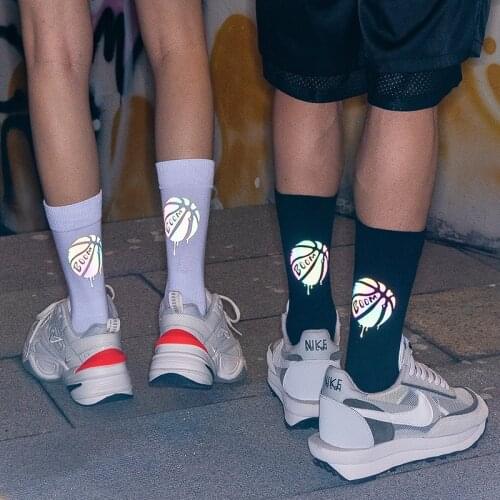 Luminous Socks Men&Women Unisex Socks Basketball Socks Night Reflection Light Socks Sports Socks Mens Socks Womens Long Socks