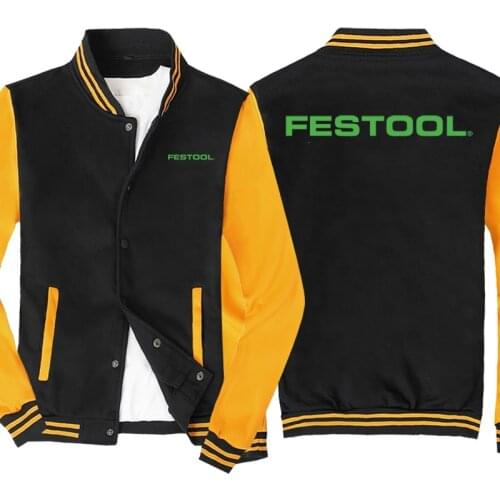New Spring and Autumn Mens Baseball Jacket Festool Tools Logo No Cap Fashion Cardigan Long Sleeves Sportsweater Hoodies