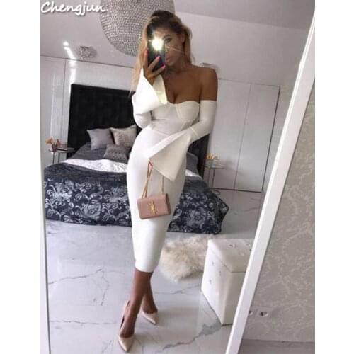 Chengjun Wholesale White Club Dinner Party Sexy Evening Dress