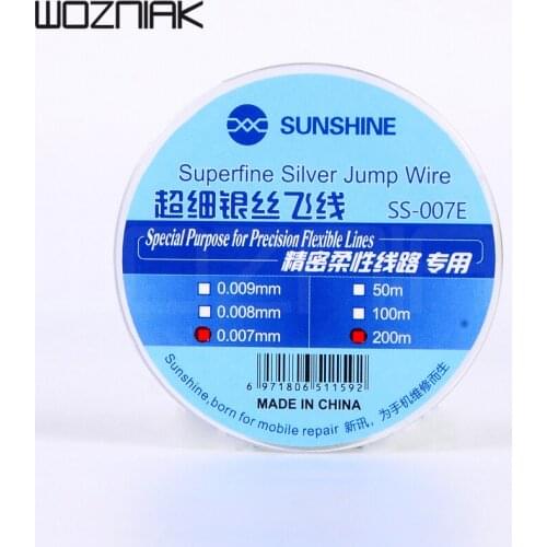 Original SUNSHIEN 0.007mm 200M Superfine Silver Jump Wire Replacement For Precision Flexible Circuits Phone Screen Repair Tools