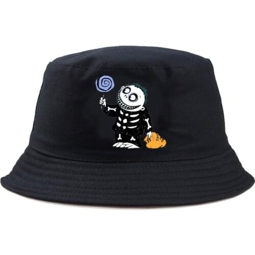 Disney The Nightmare Before Christmas Bucket Hat 2021 Colorful Reversible Gorros Headwear Panama Cool Street Black Fishing Hat